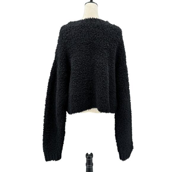 Shoreditch Ski Club NWT Rocky Cropped Crew Neck Wool Blend Relaxed Fuzzy Sweater - Picture 4 of 10